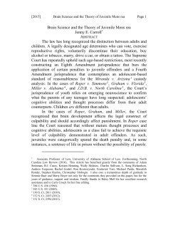 Brain Science and the Theory of Juvenile Mens Rea