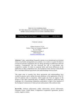 THE EU/US COOPERATION IN THE FIELD OF ANTITRUST LAW