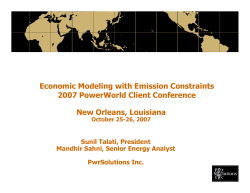 Economic Modeling with Emission Constraints 2007 PowerWorld