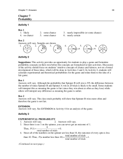 Chapter 7 Probability