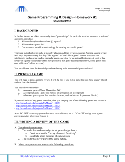 Lab #2 - Game Design / Evaluating Games
