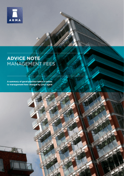 ARMA Advice Note on Managing Agent Fees