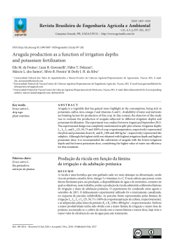 Arugula production as a function of irrigation depths and potassium
