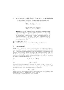 A characterization of H-strictly convex hypersurfaces in hyperbolic