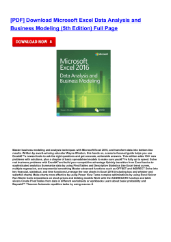 Microsoft Excel Data Analysis and