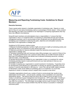 Measuring and Reporting Fundraising Costs