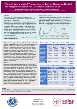 Effect of Macronutrient Preload Intervention on Glycaemic