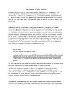 FitBit Giveaway: Terms and Conditions NO