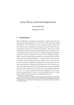 Game Theory and Scalar Implicatures