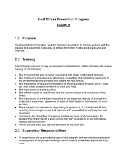 SAMPLE Heat Stress Prevention Program