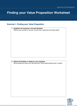 Finding your Value Proposition Worksheet