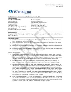 June 29, 2016 Meeting - National Fish Habitat Partnership