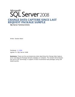 Change Data Capture since Last Request Package Sample