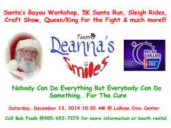 Santa`s Bayou Workshop, 5K Santa Run, Sleigh Rides, Craft Show
