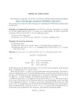PROOF BY INDUCTION Read Chapter 2 (especially 2.3) of The Art