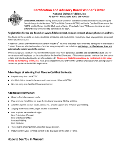 Certification and Advisory Board Winner`s letter