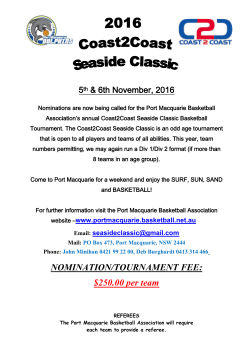 2016 Seaside Classic Nomination Form