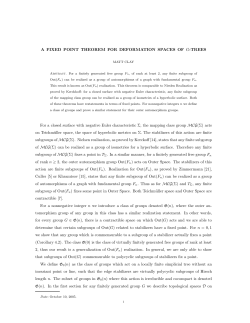 A FIXED POINT THEOREM FOR DEFORMATION SPACES OF G