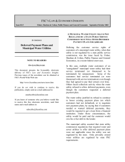 A Municipal Water Utility that is Not Regulated by a State Public