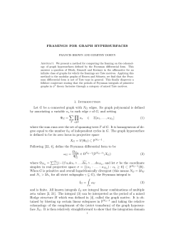 FRAMINGS FOR GRAPH HYPERSURFACES 1. Introduction Let G