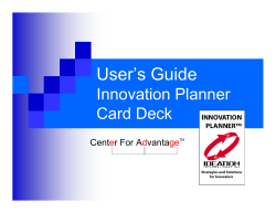User`s Guide - Innovation Planner Cards