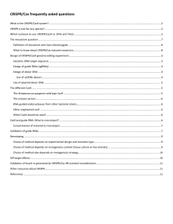 CRISPR/Cas frequently asked questions