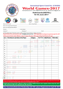 World Games-2017 - International Sports Council Inc