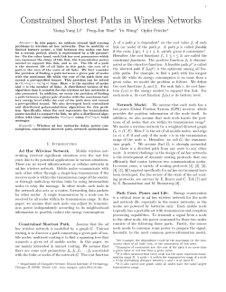 Constrained Shortest Paths in Wireless Networks