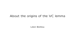 About the origins of the VC lemma