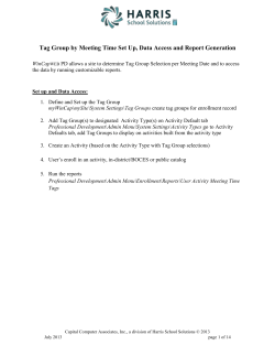 Tag Group by Meeting Time Set Up, Data Access and Report