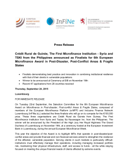 Syria and TSKI from the Philippines announced as Finalists - e-MFP