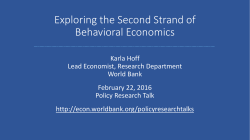 Exploring the Second Strand of Behavioral Economics