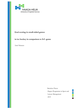 Goal scoring in small-sided games in ice hockey in