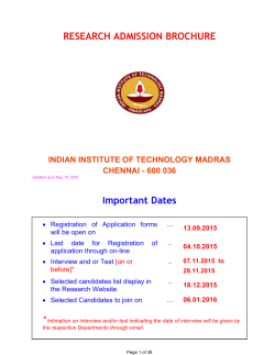1 - Indian Institute of Technology Madras