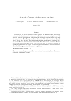 Analysis of mergers in first-price auctions