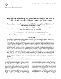 Effect of Ovsynch Estrus Synchronization Protocol on Certain