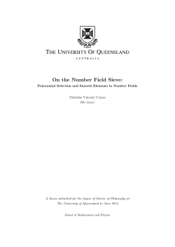 On the number field sieve: polynomial selection and