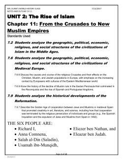 From the Crusades to New Muslim Empires