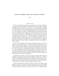 CONWAY NUMBER GAMES FOR MULTIPLE PLAYERS I. KRIZ 1