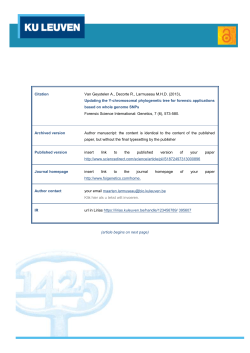 Citation Van Geystelen A., Decorte R., Larmuseau M.H.D. (2013