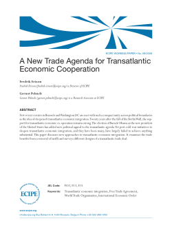 A New Trade Agenda for Transatlantic Economic Cooperation