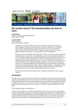 Our certain future? The transformation we have to have