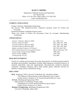 rajiv s. mishra - UNT College of Engineering
