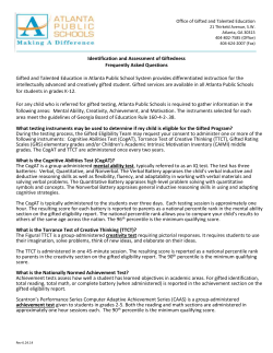 Gifted Identification and Assessment