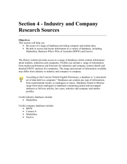 Section 4 - Industry and Company Research Sources - Library