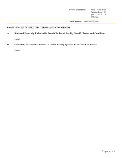 Part II - FACILITY SPECIFIC TERMS AND CONDITIONS