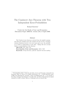 The Condorcet Jury-Theorem with Two Independent Error