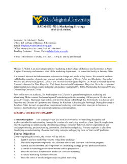 BADM 652-‐7D1: Marketing Strategy