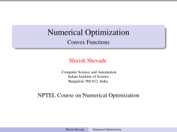Numerical Optimization - Convex Functions