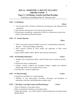 III B. Sc - SEMESTER- V: BOTANY SYLLABUS THEORY PAPER &ndash; V